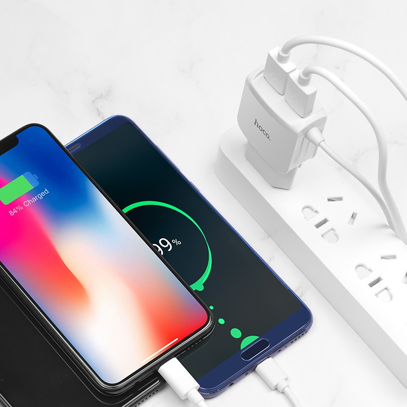 Chargeur Hoco C59A iPhone / 2.1a / Blanc