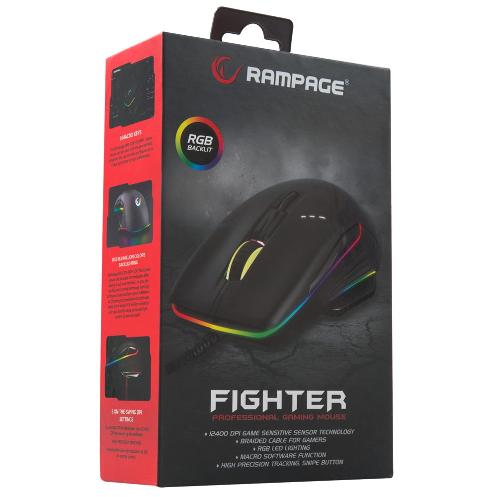 Souris Gaming PRo Rampage Fighter SMX-R19 - RGB - 12400DPI
