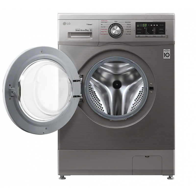 Machine à laver à Vapeur LG 8 Kg / Silver