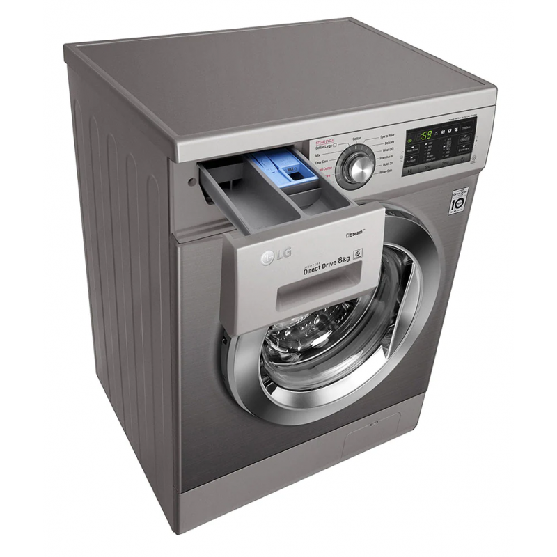 Machine à laver à Vapeur LG 8 Kg / Silver