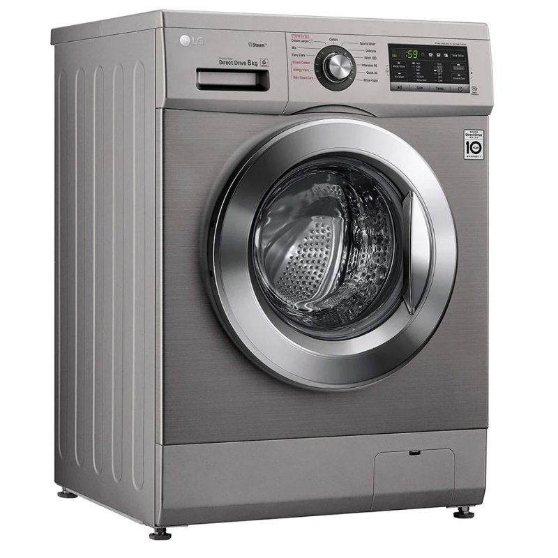 Machine à laver à Vapeur LG 8 Kg / Silver