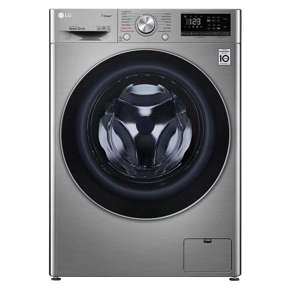 Machine à laver à Vapeur LG 9 Kg / Smart DD 6M / Silver