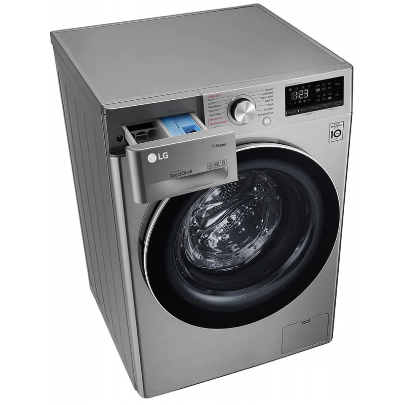 Machine à laver à Vapeur LG 9 Kg / Silver