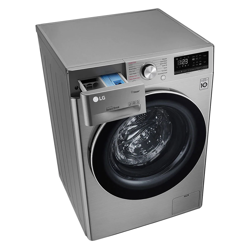 Machine à laver à Vapeur LG 9 Kg / Smart DD 6M / Silver