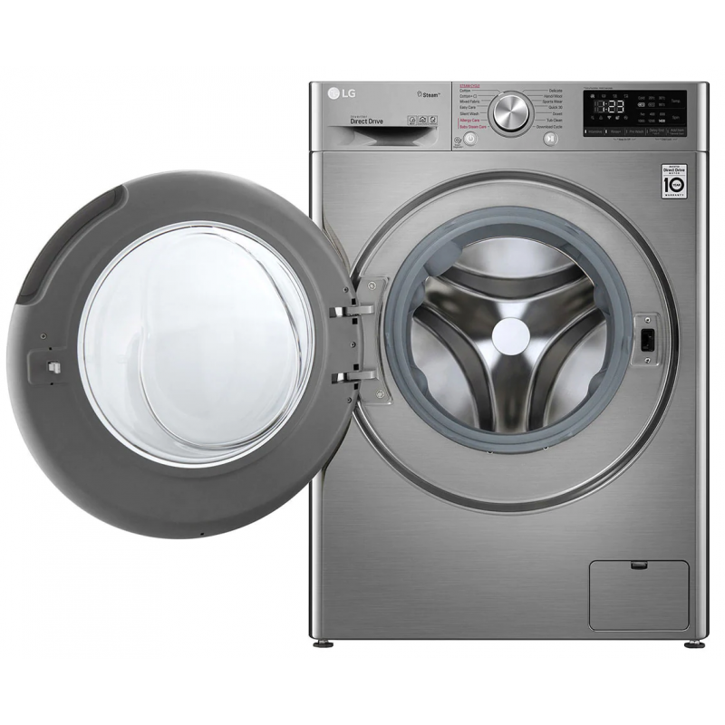 Machine à laver à Vapeur LG 9 Kg / Silver