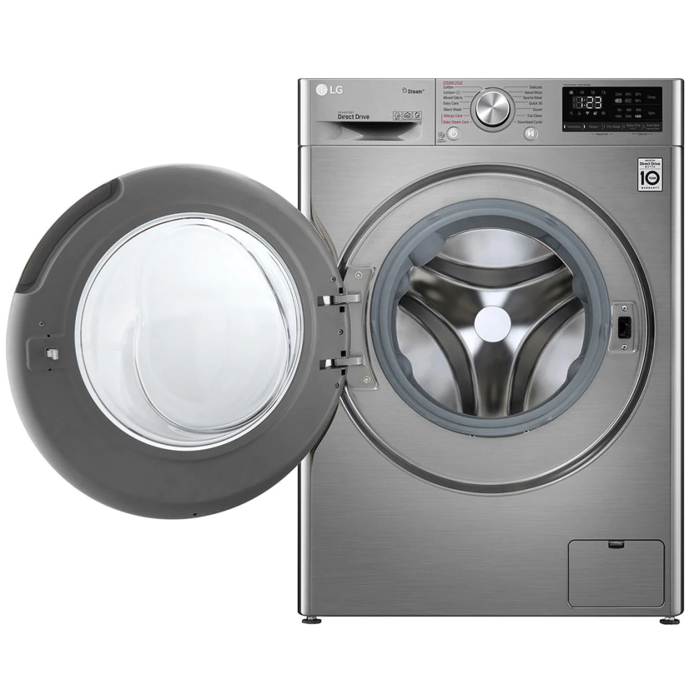 Machine à laver à Vapeur LG 9 Kg / Smart DD 6M / Silver