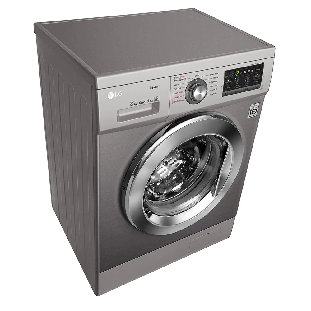 Machine à laver à Vapeur LG 9 Kg / Inverter DD 6M / Silver