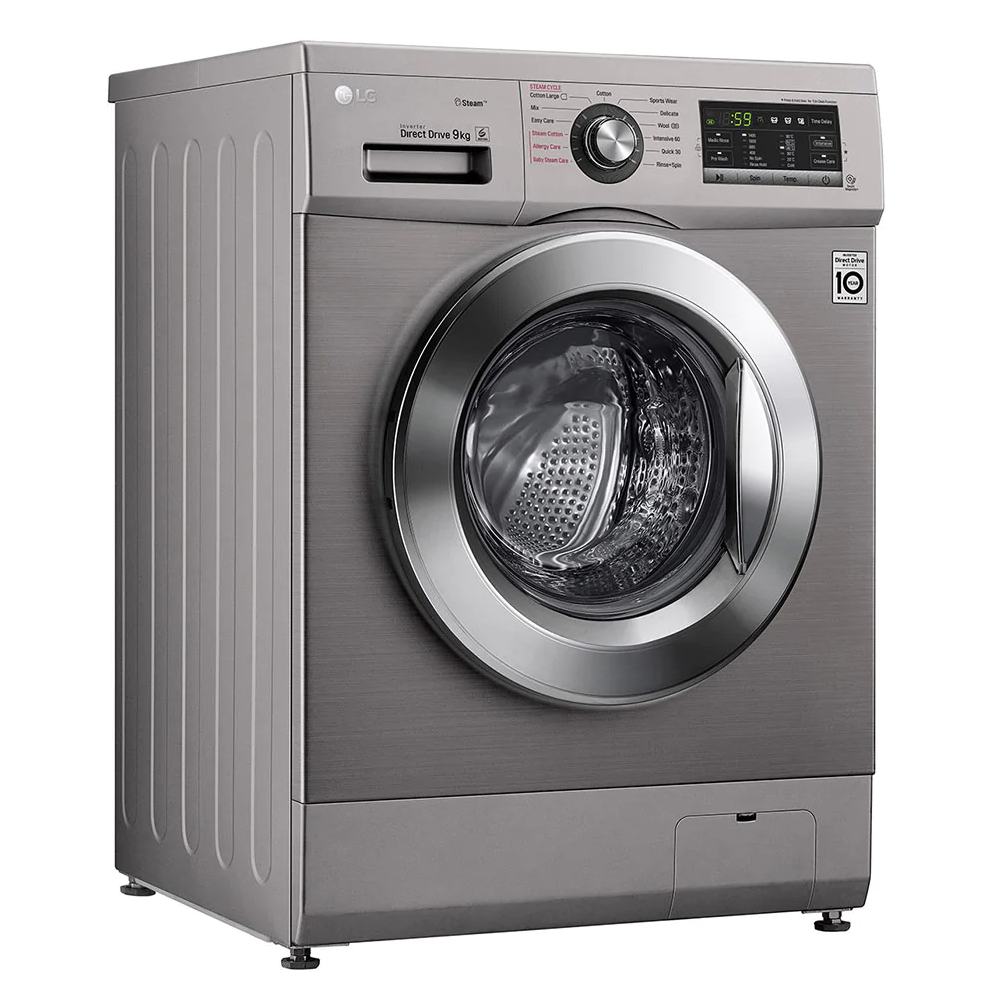 Machine à laver à Vapeur LG 9 Kg / Inverter DD 6M / Silver