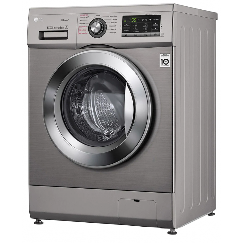 Machine à laver à Vapeur LG 9 Kg / Inverter DD 6M / Silver