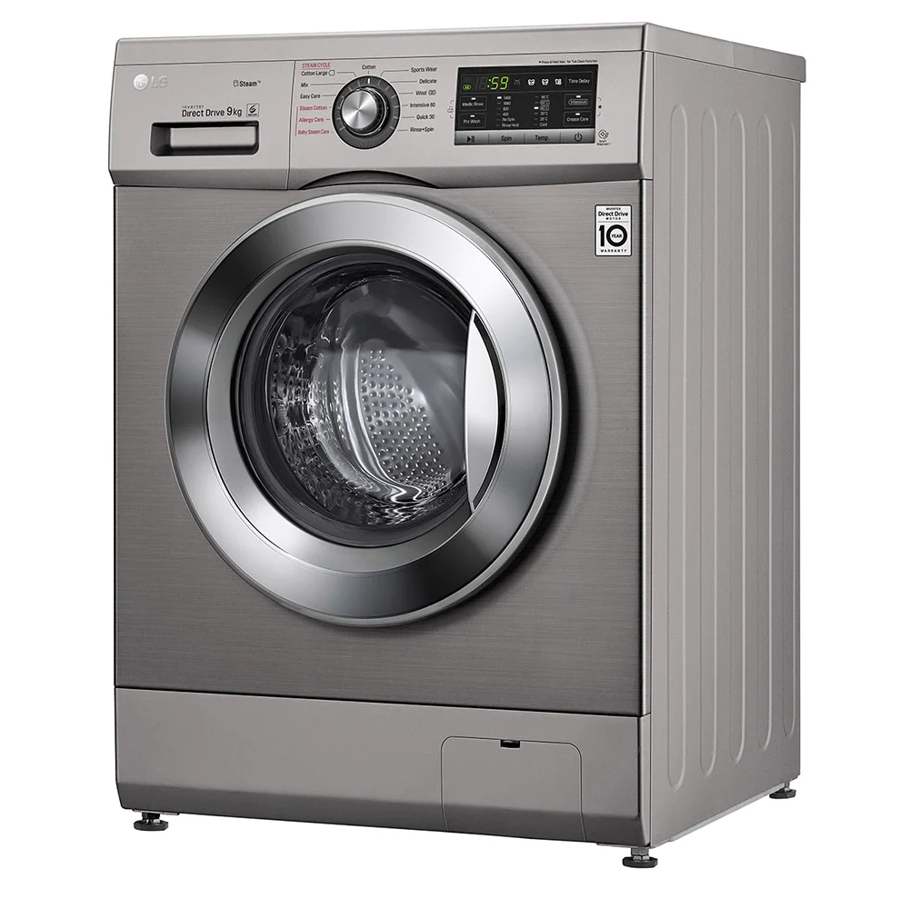 Machine à laver à Vapeur LG 9 Kg / Inverter DD 6M / Silver