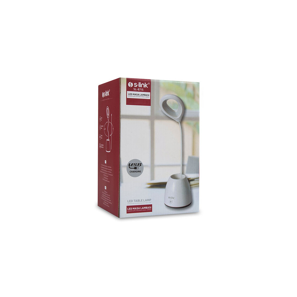 Lampe de bureau rechargeable 19LED Blanc - S-link SL-8715