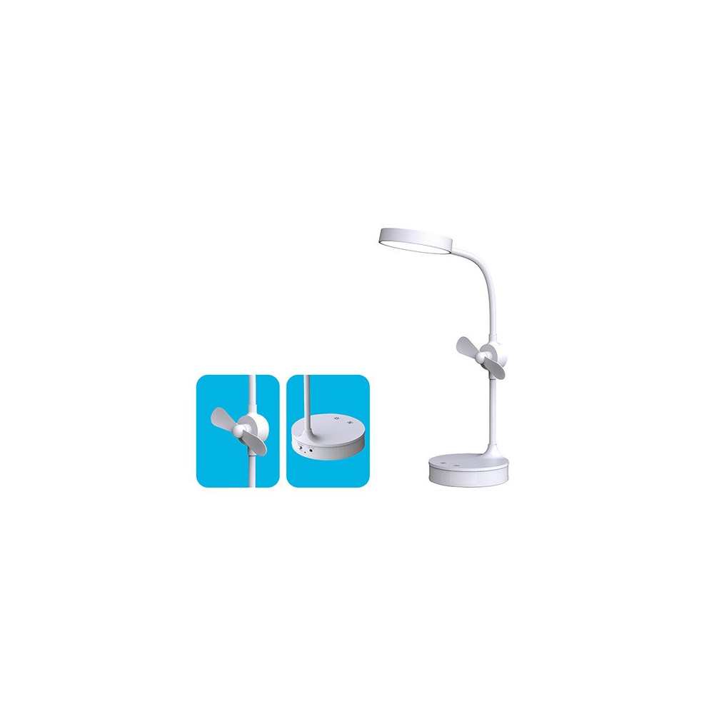 Lampe LED avec Mirroir et Ventilateur Rechargeable Flexible S-link SL-8740