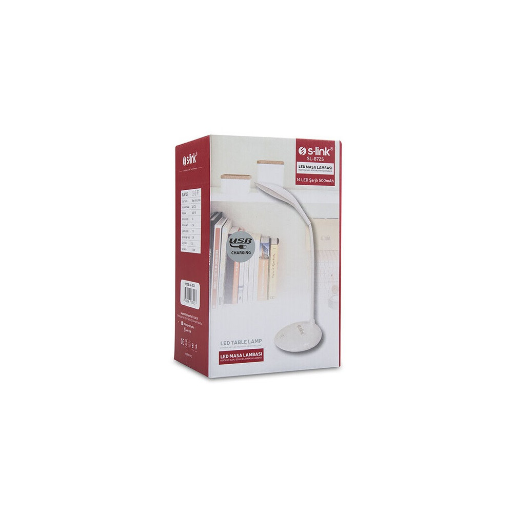 Lampe avec Support de bureau rechargeable 14 LEDs S-Link SL-8720
