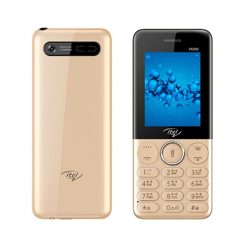 Téléphone Portable  ITEL 5260 / Double SIM / Gold
