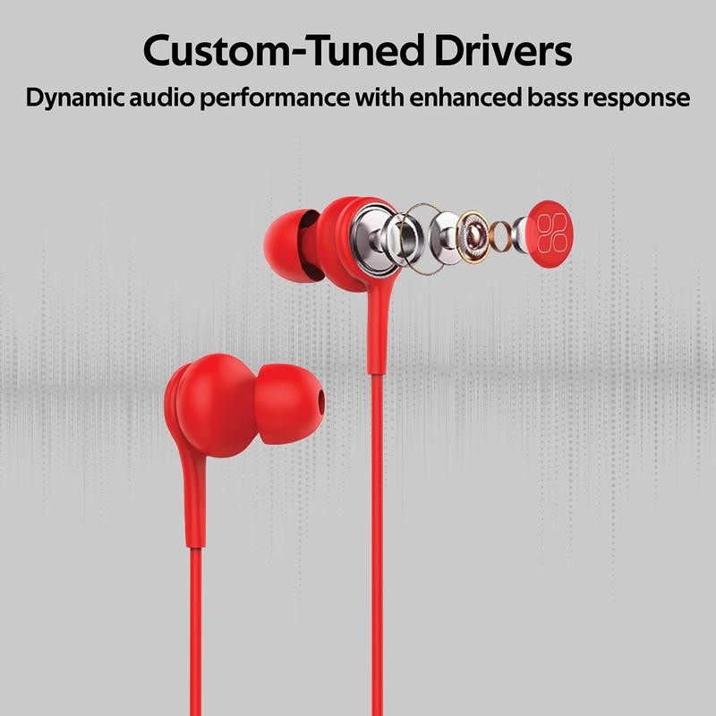 Écouteurs stéréo avec micro Promate Duet / Rouge