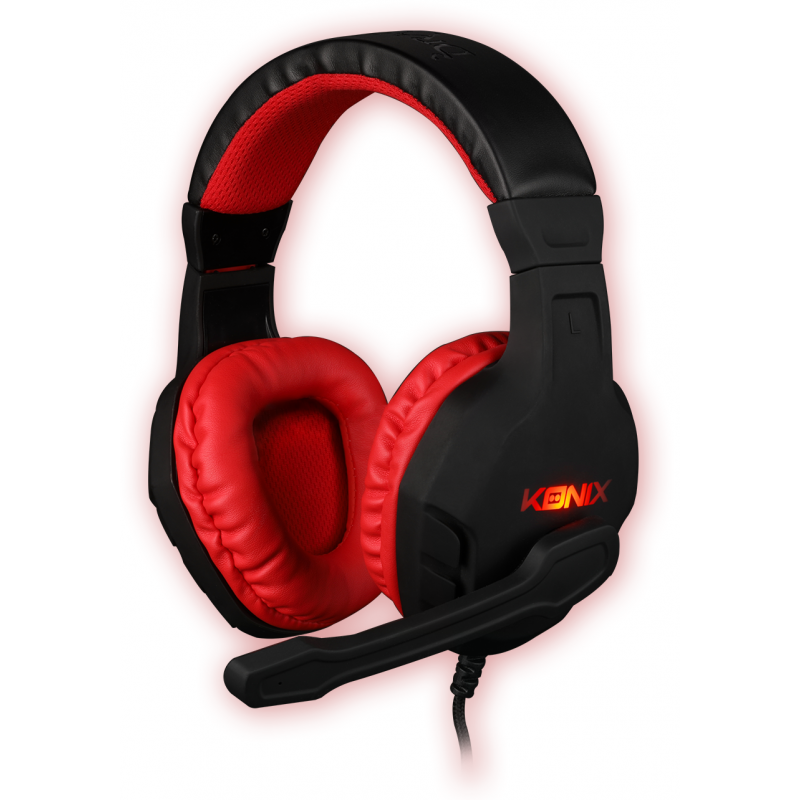 Casque Gamer Knoix Drakkar Skald Noir et Rouge