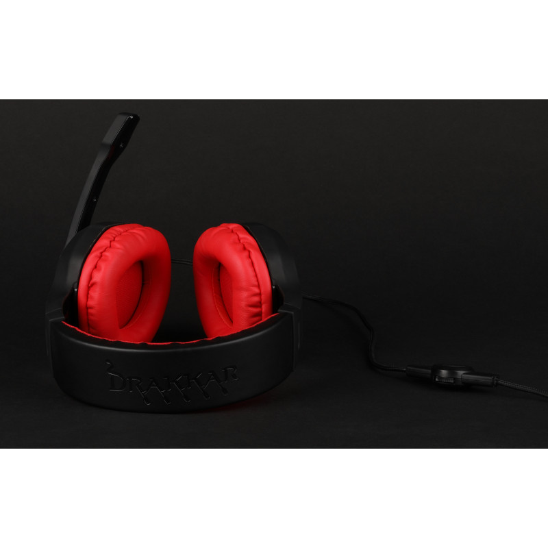 Casque Gamer Knoix Drakkar Skald Noir et Rouge