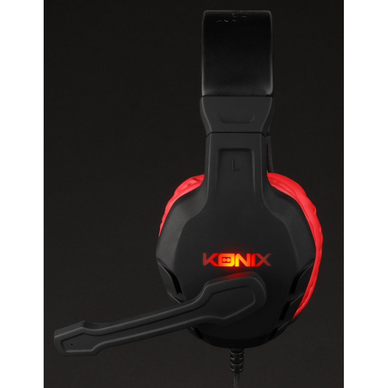 Casque Gamer Knoix Drakkar Skald Noir et Rouge