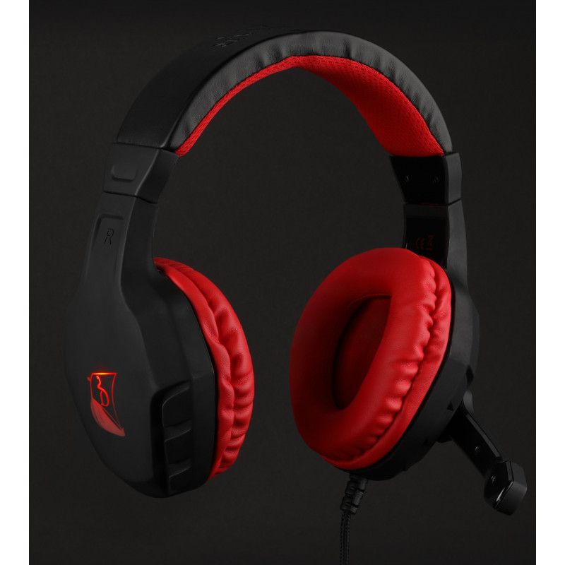 Casque Gamer Knoix Drakkar Skald Noir et Rouge