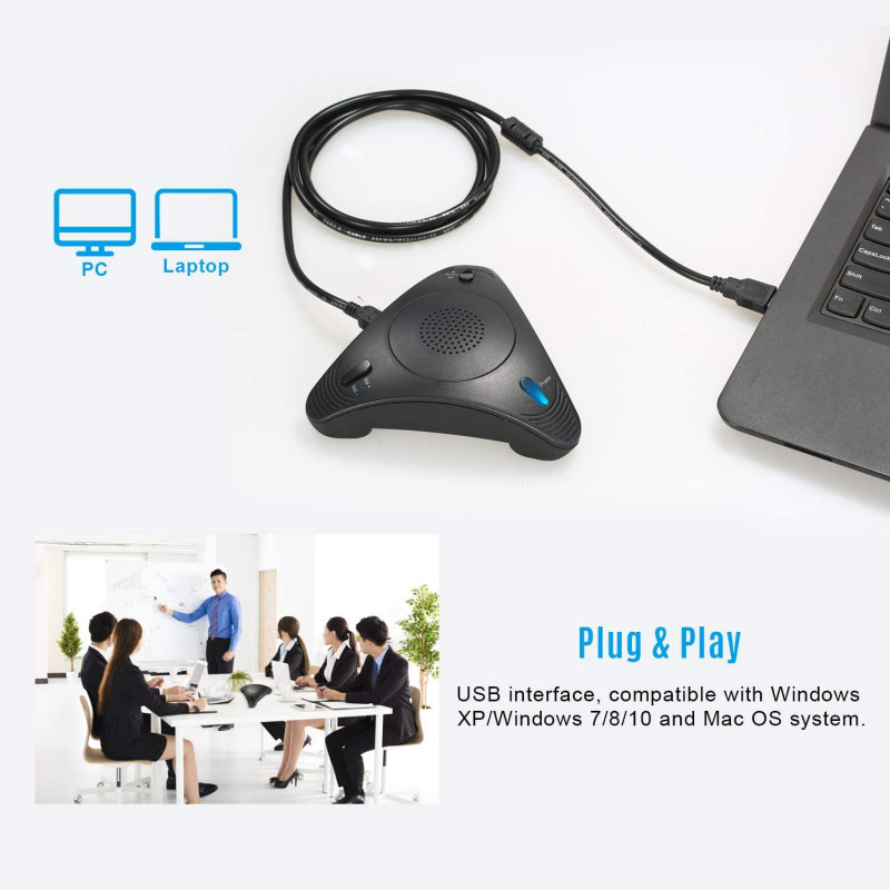 Haut-Parleur Combiné avec Micro Mains libre USB Pour Visioconférence