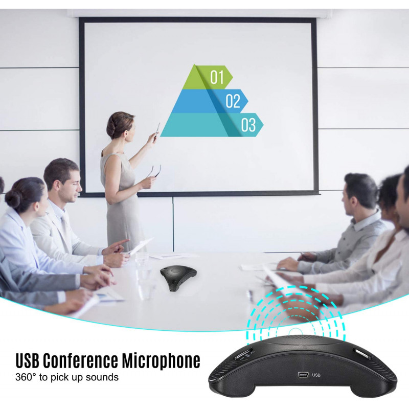 Haut-Parleur Combiné avec Micro Mains libre USB Pour Visioconférence