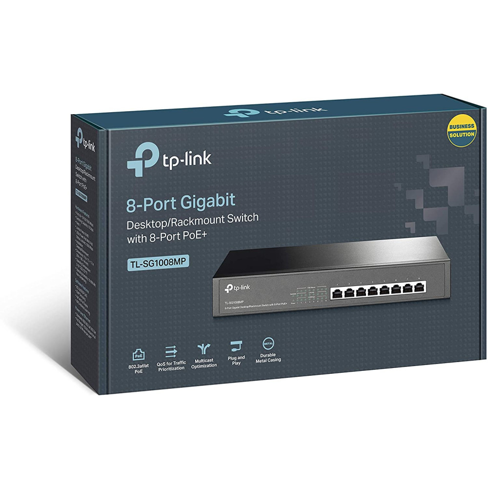 Switch de bureau rackable 8 ports Gigabit PoE +