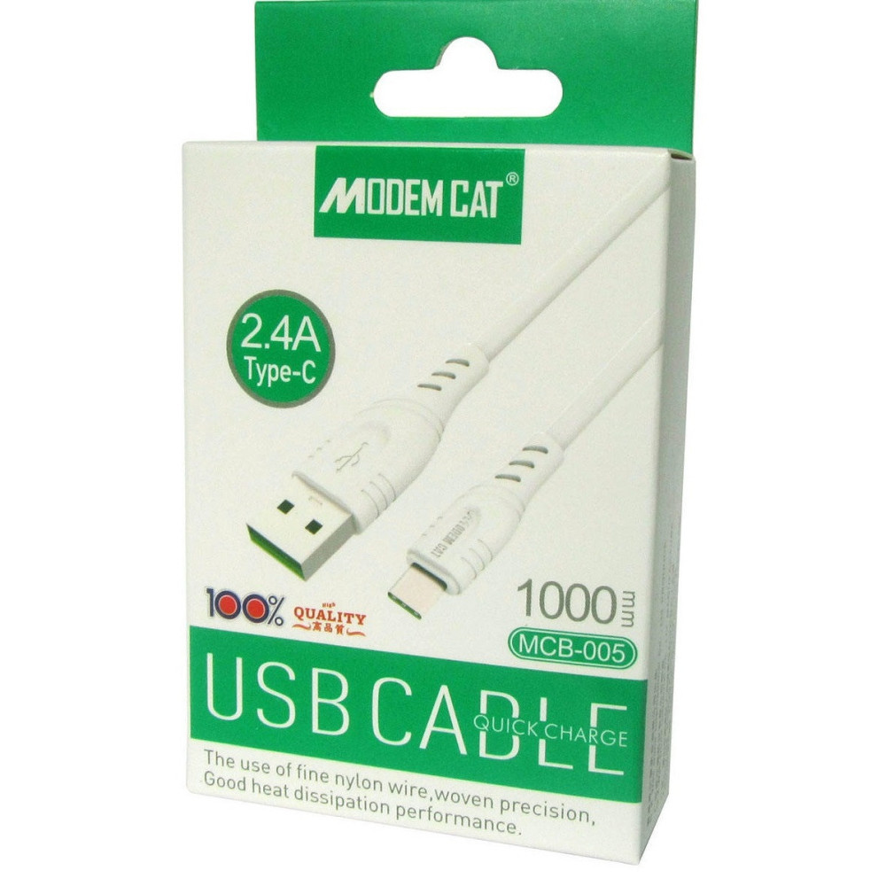 Câble Chargeur Modem Cat pour Type-C 2.4A
