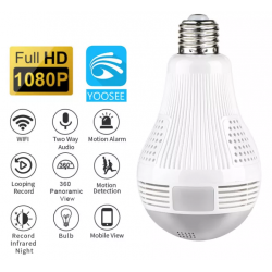 Caméra de Serveillance Ampoule IP Wifi Panoramique à 360 °