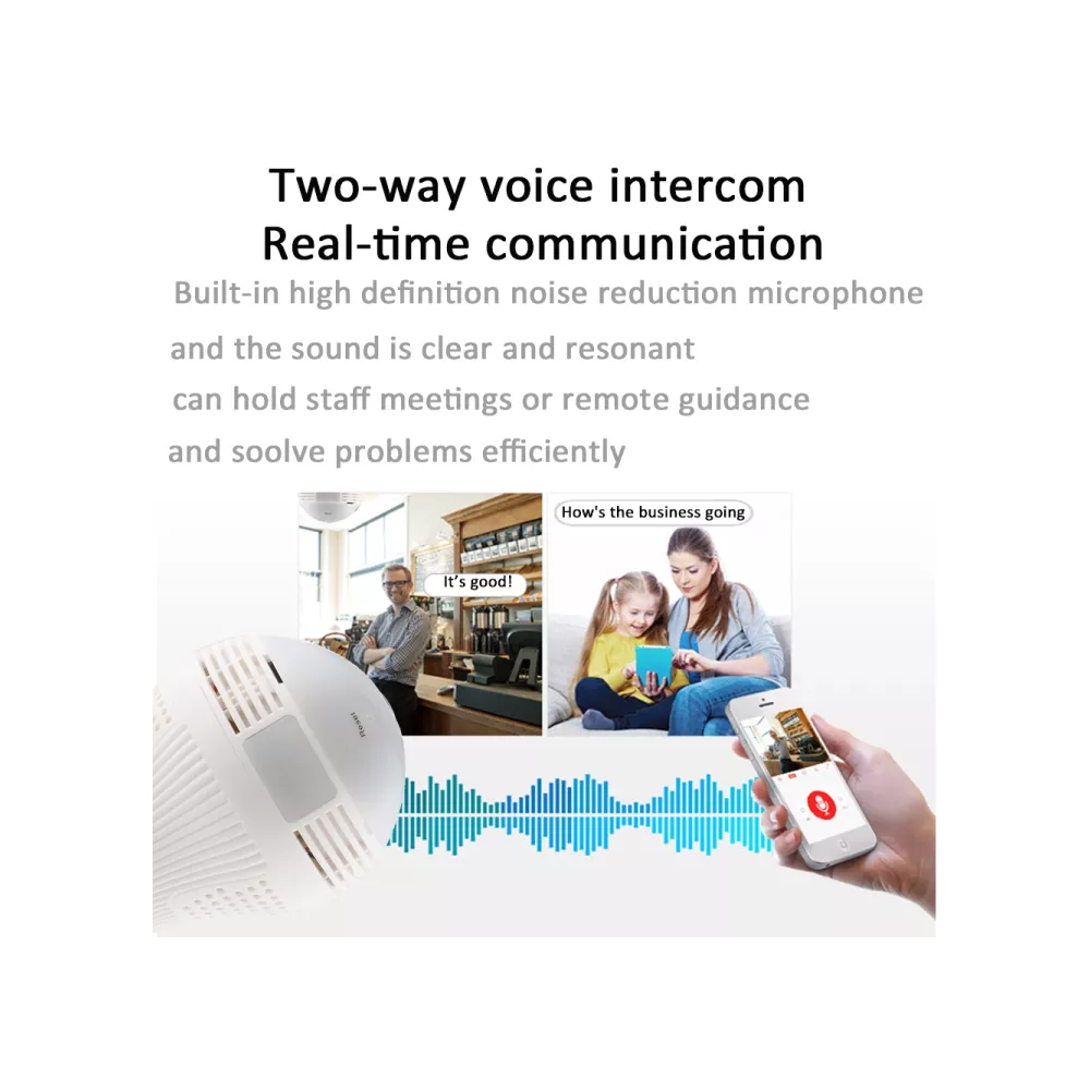 Caméra de Serveillance Ampoule IP Wifi Panoramique à 360 °