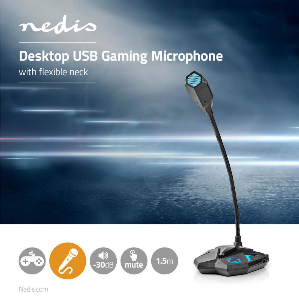 Microphone Gaming  Nedis GMICGU100BK