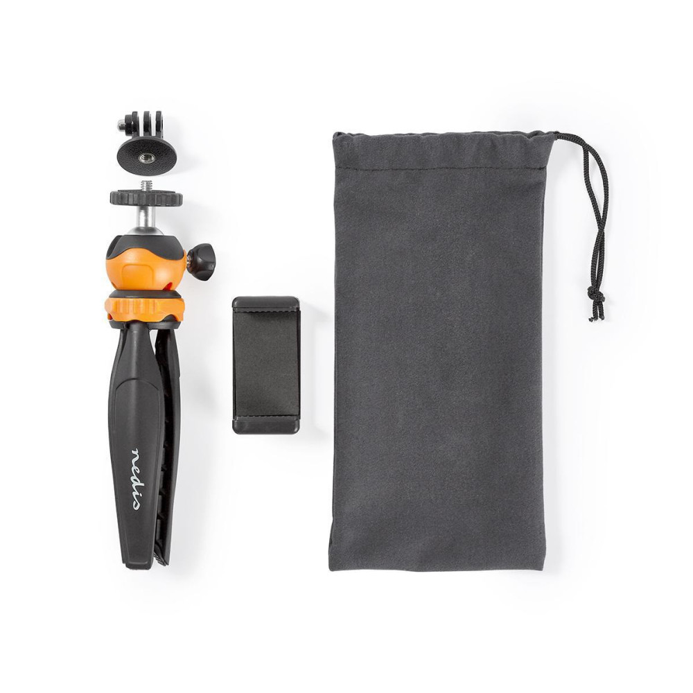 Mini Trépied Nedis ACMT10BK / 16 cm / Noir et Orange