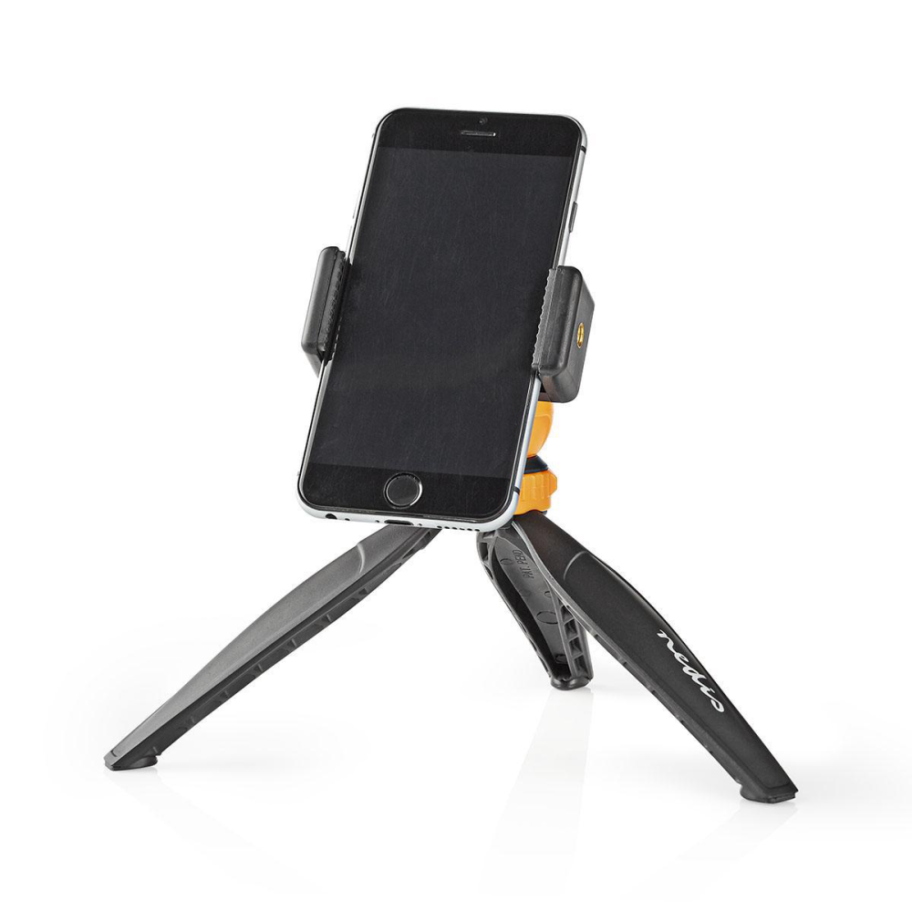 Mini Trépied Nedis ACMT10BK / 16 cm / Noir et Orange