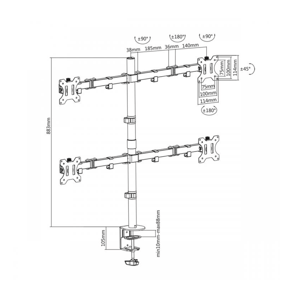 Support de bureau SBOX LCD-352/4 / 13"-32"