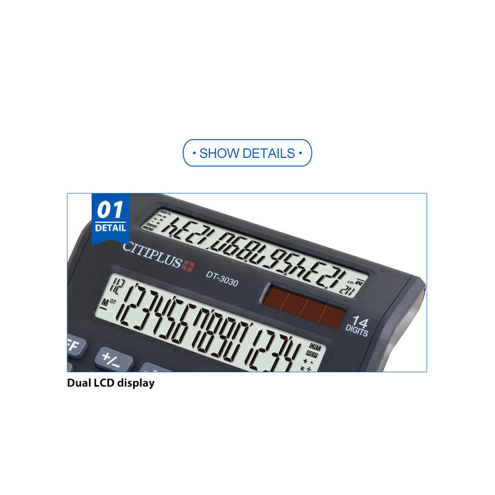 Calculatrice de bureau Osalo 14 Chiffres DT330 2 écrans