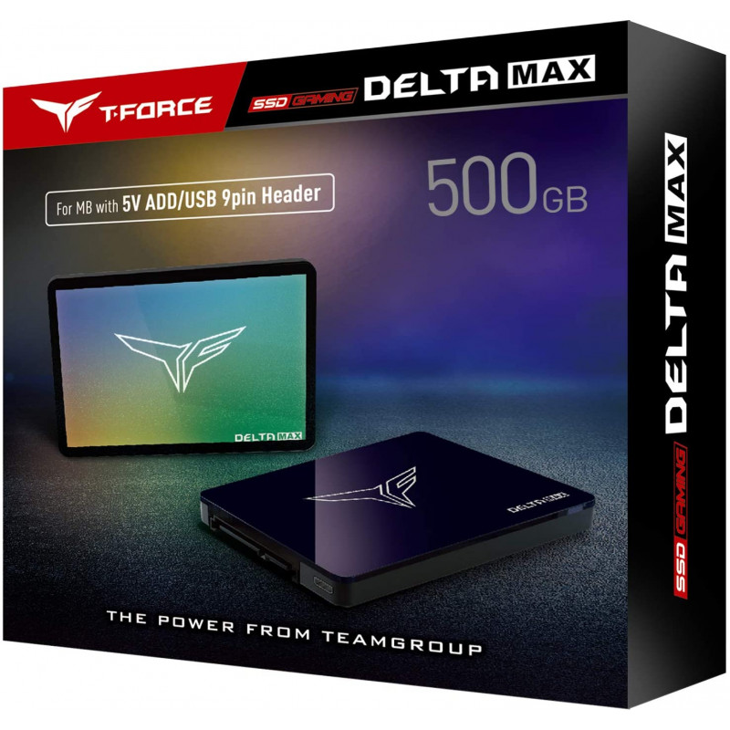 Disque SSD Interne TeamGroup T-Force Delta Max RGB / 500 Go / 2.5