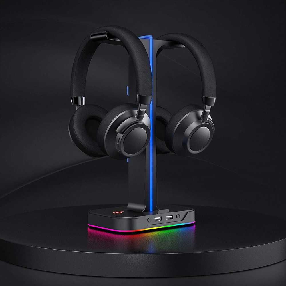 Support pour Casque Havit TH650 RGB / Double Suspension / 2 USB