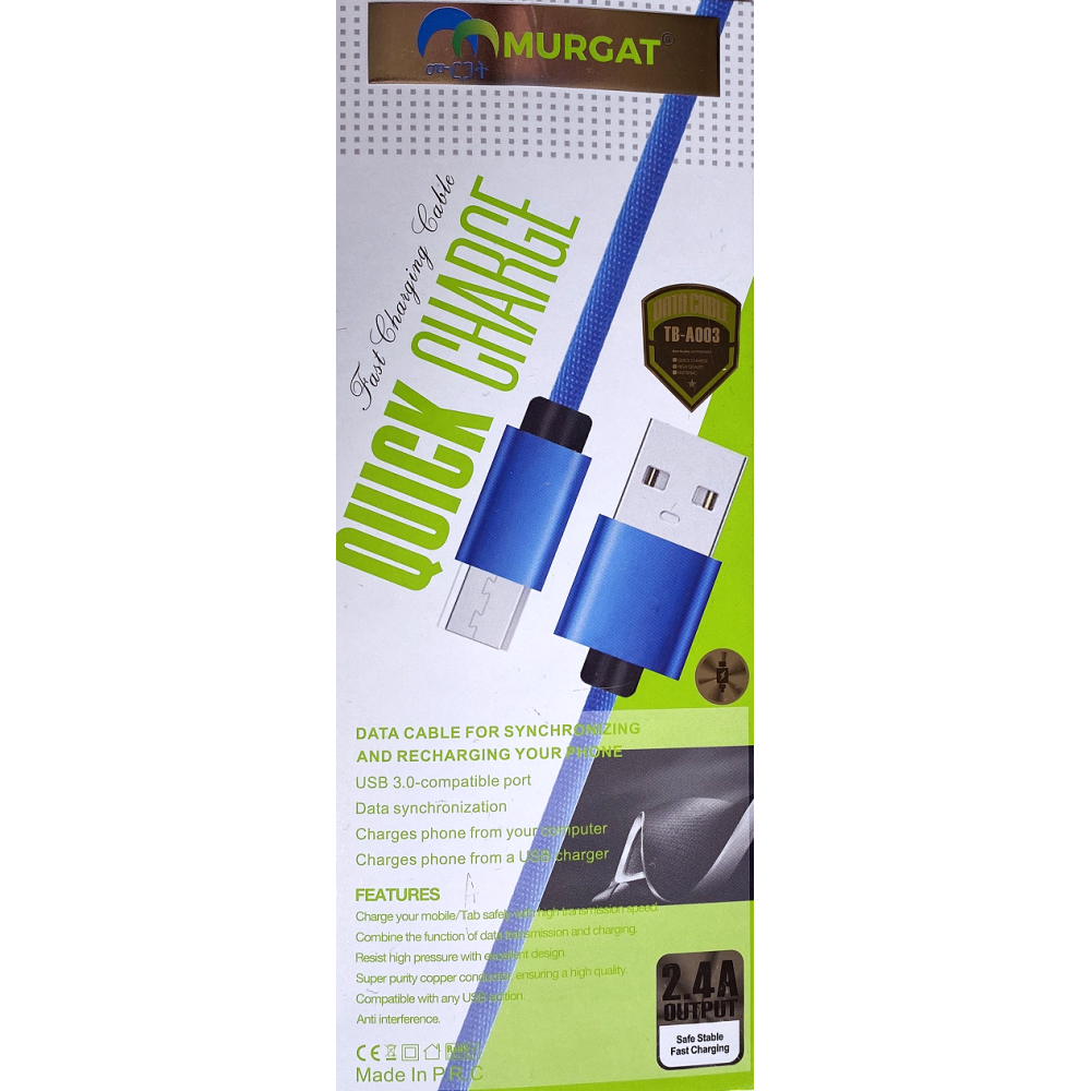Câble Murgat TBA003 Micro USB / 2.4 A