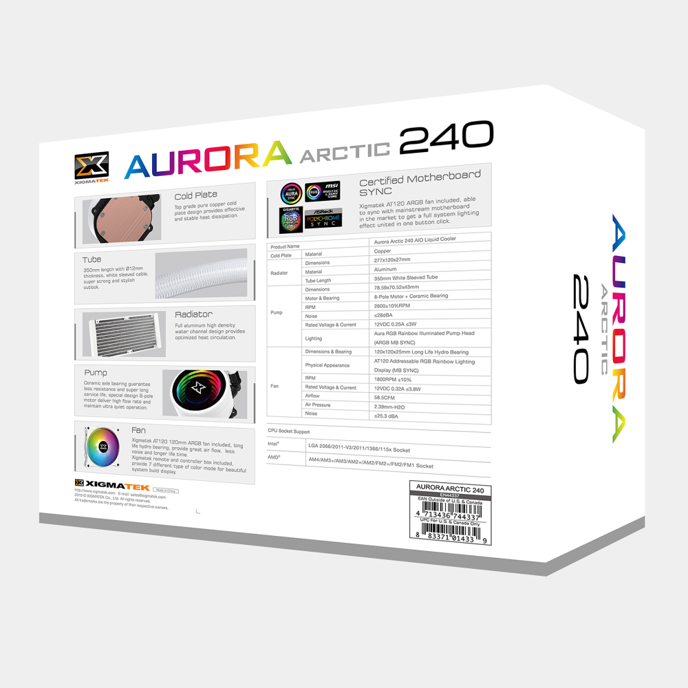 Kit de watercooling Xigmatek Aurora Arctic 240 ARGB