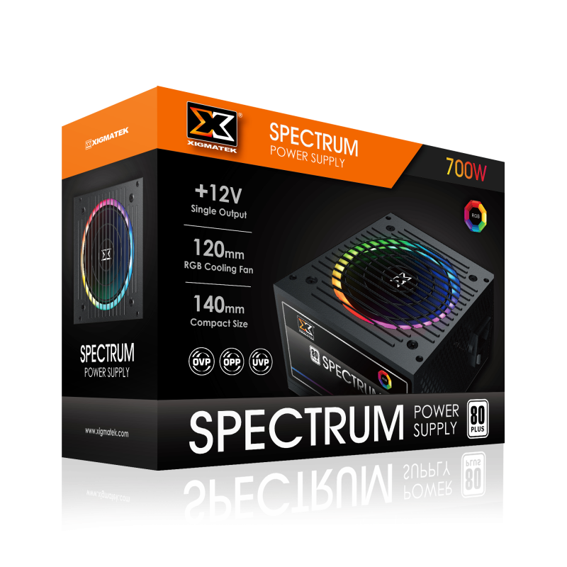 Boite d'alimentation Gamer Xigmatek Spectrum 700W RGB / 80+ White
