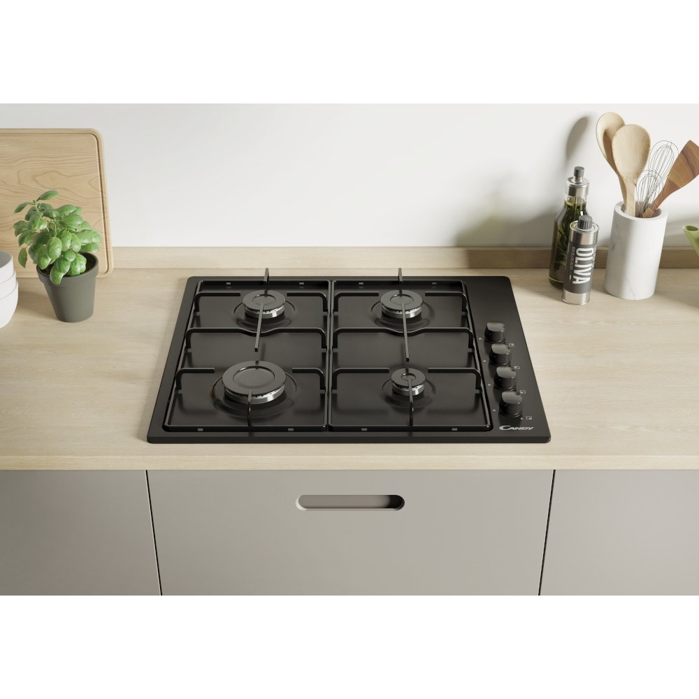Plaque de cuisson Candy CHW6LBB / 4 Feu / Noir