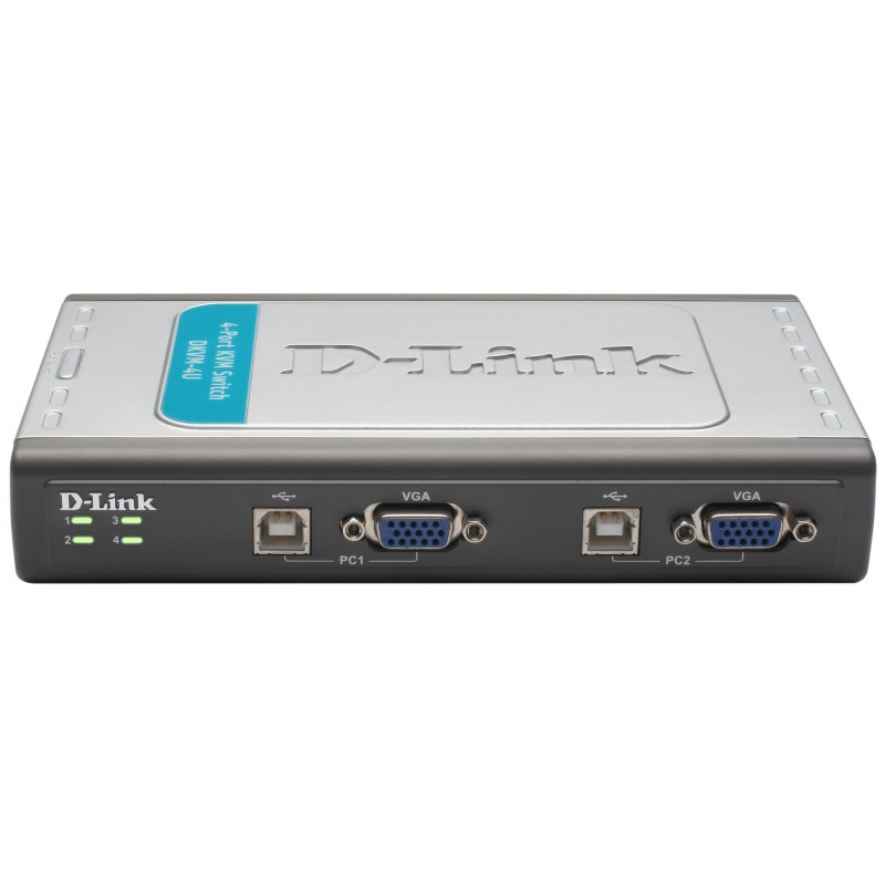 DKVM-4U Switch 4 ports clavier-écran-souris avec câbles intégrés USB