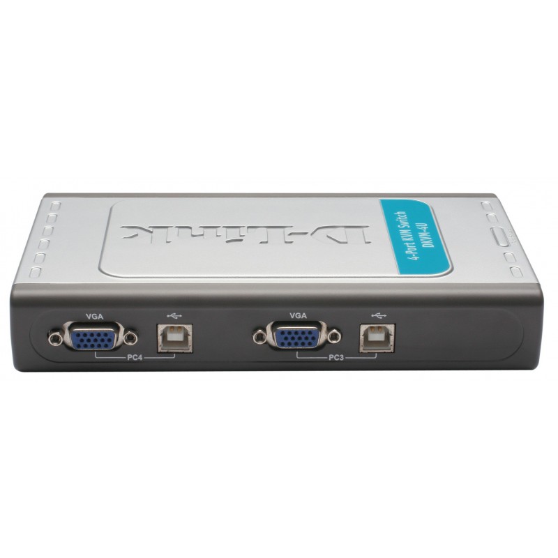 DKVM-4U Switch 4 ports clavier-écran-souris avec câbles intégrés USB