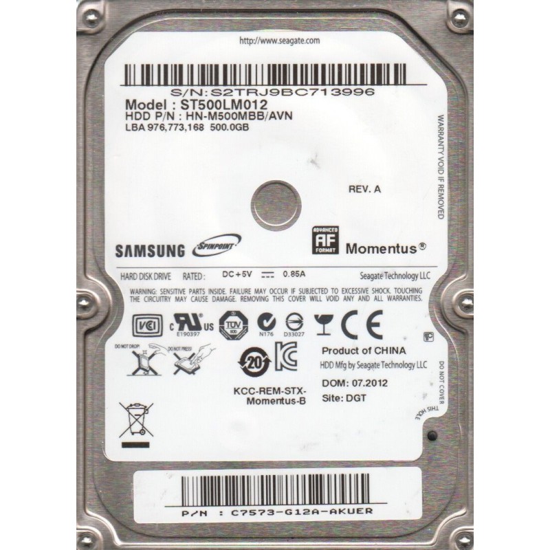 Disque Dur Interne 2.5 Samsung 500 Go