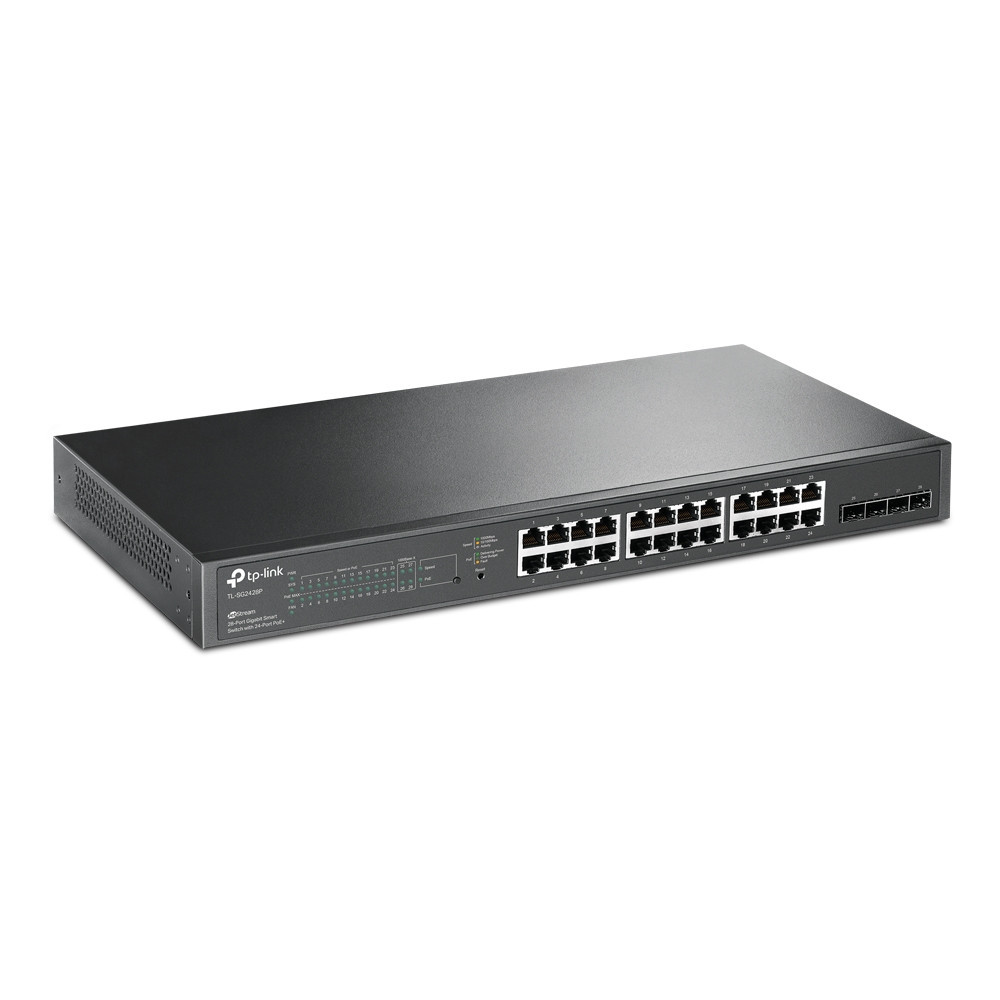 Smart Switch JetStream administrable 24 ports Poe+ et 4 ports combo SFP Gigabit