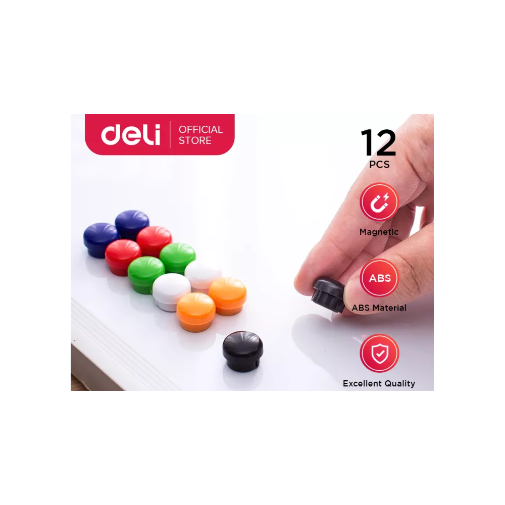 12 X BOUTON DE FIXATION MAGNETIQUE 15MM / COULEUR ASSORTIS