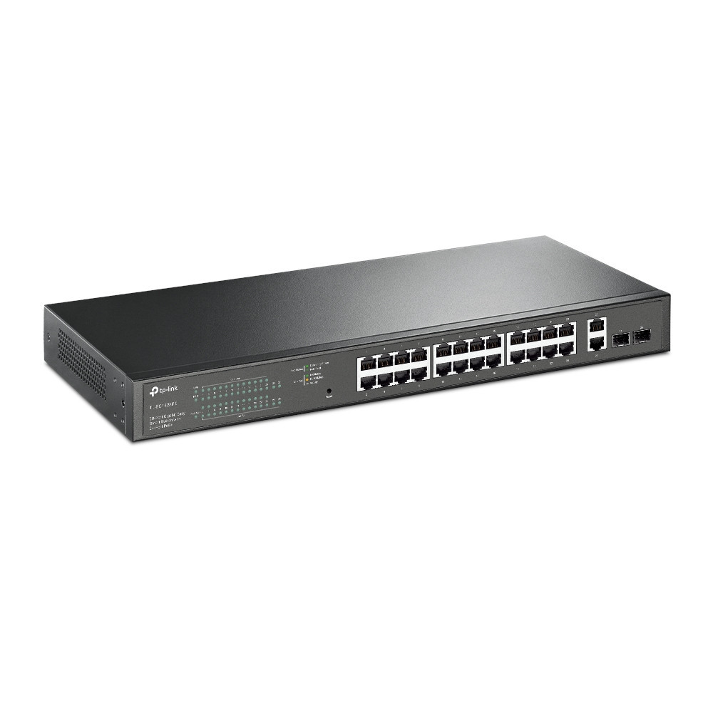 Switch de bureau rackable Gigabit Easy 24 ports PoE +  RJ45 10/100/1000 Mbps avec 2 emplacements SFP