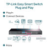 Switch de bureau rackable Gigabit Easy 24 ports PoE +  RJ45 10/100/1000 Mbps avec 2 emplacements SFP