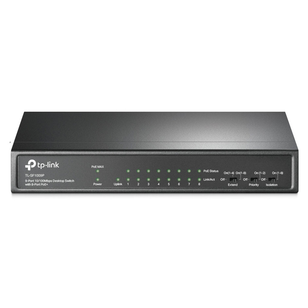 Switch de bureau TP-Link 9 ports 10/100 Mbps dont 8 ports PoE+
