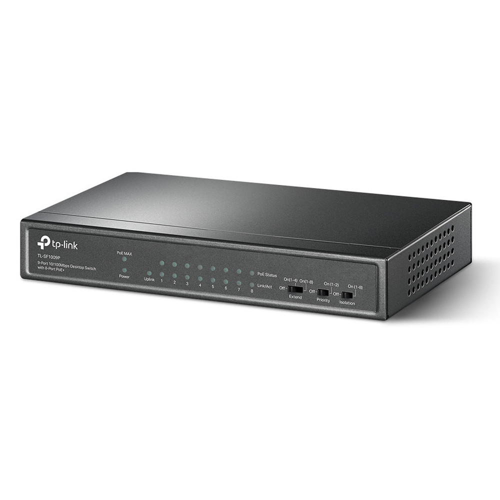 Switch de bureau TP-Link 9 ports 10/100 Mbps dont 8 ports PoE+