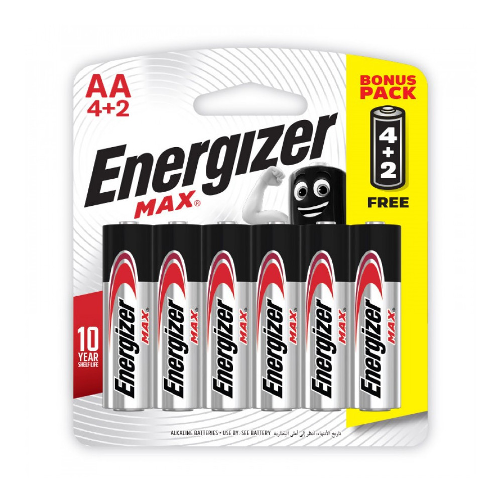 6x Piles Energizer Max E91